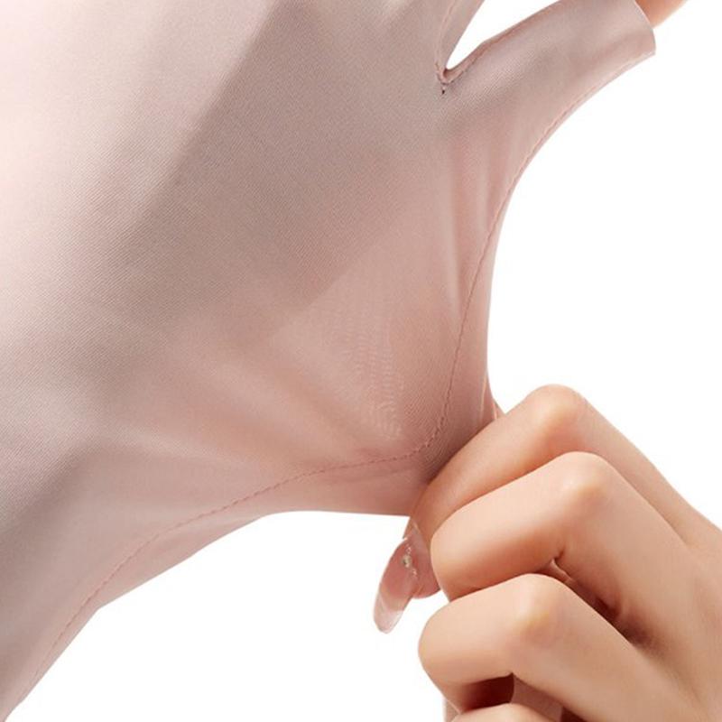 Product Introduction of Summer Ice Silk Half Fingers Gloves Women Breathable Thin Fingerless Gloves Outdoor Riding Driving Gloves Sunscreen Mittens 22