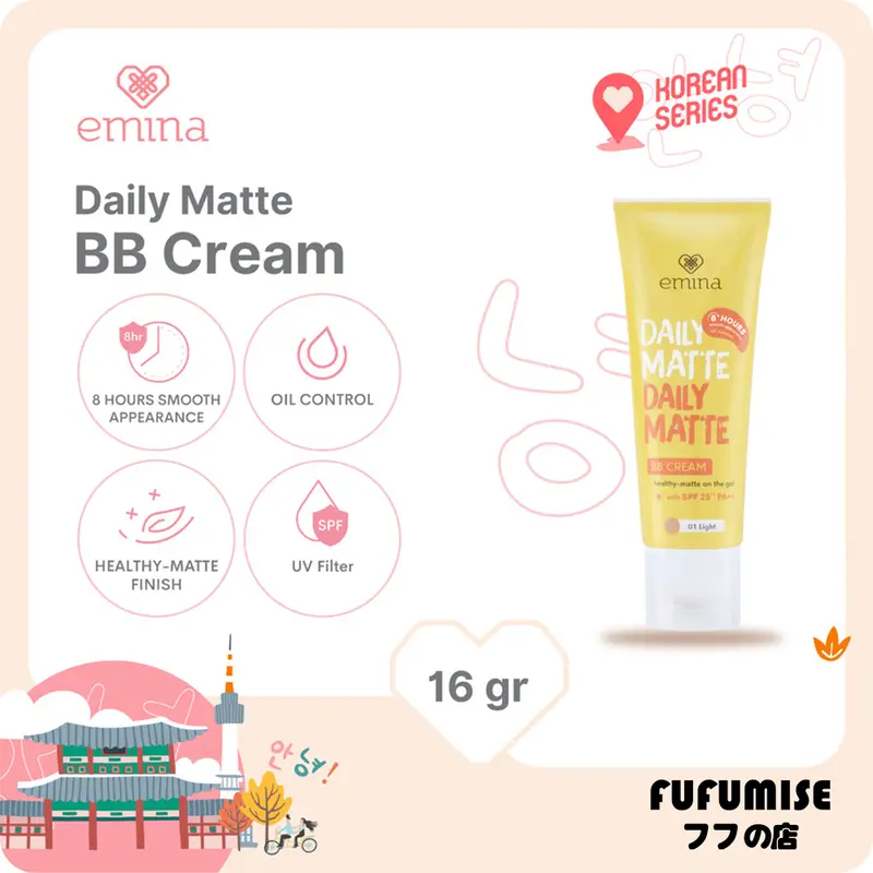 FUFUMISE | EMINA Daily Matte Series | Loose Powder 20g | Compact Powder | BB Cream | Bedak Tabur | Bedak Padat | BPOM Wajah Foundation 6