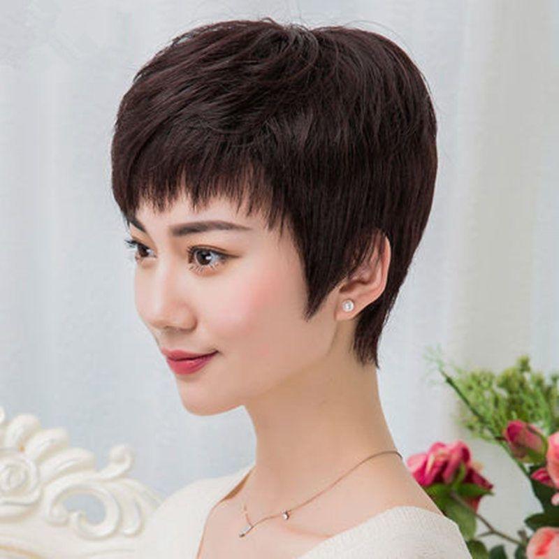 Product Introduction of Middle-Aged and Elderly Women's Fashion Wig Women's Short Hair Simulation Hair Hair Cover Full-Head Wig Natural Wig Mom 13