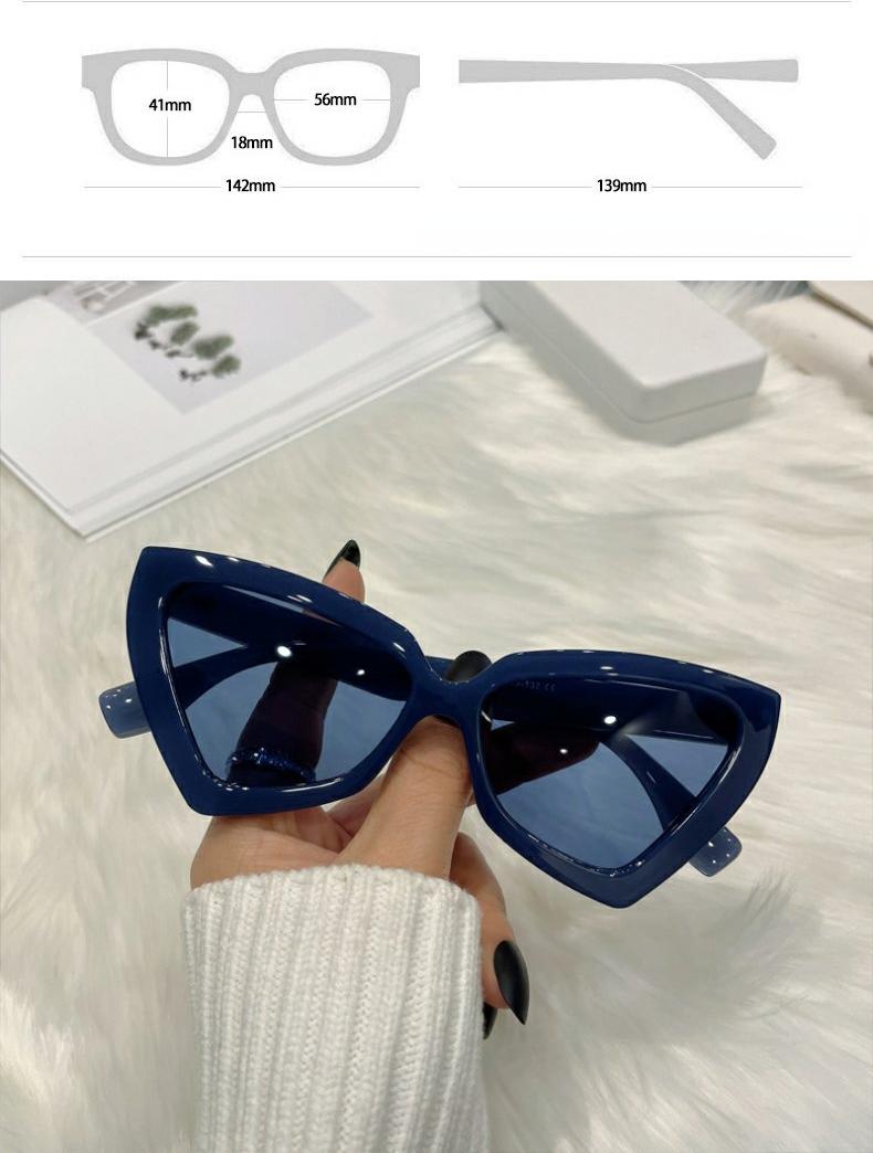 Product Introduction of Red Cat Eye Sunglasses Women New Fashion Style Triangle Shades Clear Candy Color Eyewear Vintage Sun Glasses for Women Fashion 0