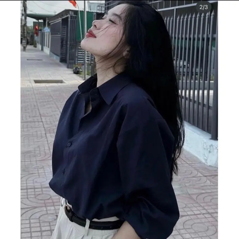 [CHẤT THÔ DỄ NHĂN] Áo Sơmi Thêu LOGO NGỰA Dài Tay Tone Màu Hot Hit 2025 - Nữ - Women