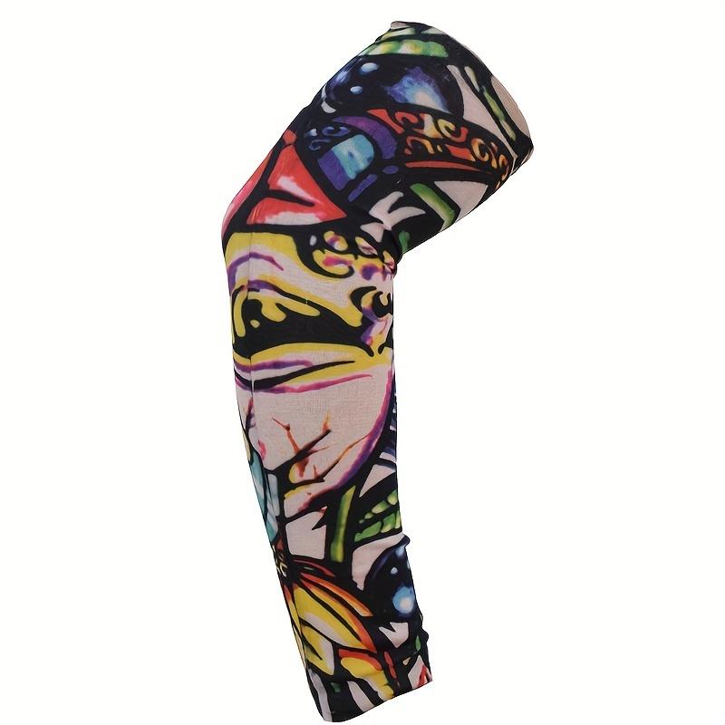 1pc Cycling Tattoo Ice Arm Sleeves, Sun Screen UV Protection Compression Arm Sleeves For Fishing, Camping, Cycling, Hiking 5