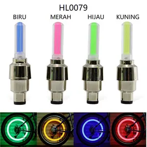 Tutup Pentil LED 1 Pasang Lampu Hias Ban Sepeda Motor Mobil Warna Warni HL0079