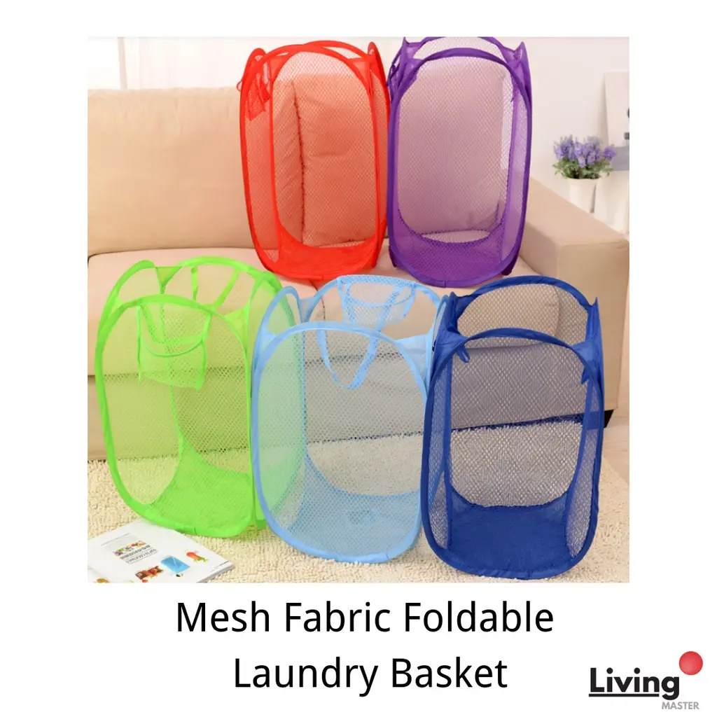 Mesh Fabric Foldable Laundry Basket Bag Dirty Clothes Basket Large Laundry Basket Wash Bag Storage Bag Laundry Bags
