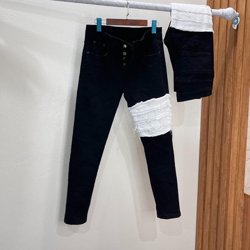 Quần jean khuyết tật viền thêu xù hott trenn Menswear Nam