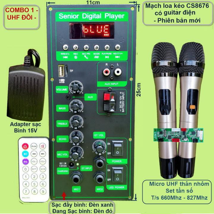 Mạch loa kéo CS8676 DSP chống hú 120W karaoke cực hay kèm micro Bluetooth Phụ Kiện