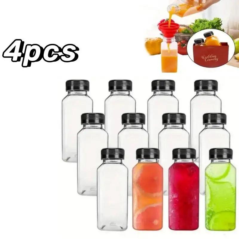 Clear Plastic Juice Bottle, Leakproof Drinking Bottle for Juice, Milk, Smoothie, Portable Drinking Bottle for Home Office School Daily Use, Summer for Gift