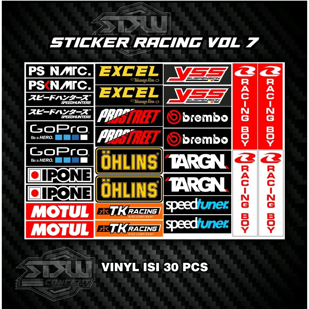 Sticker Pack Racing Sponsor Motor Balap Car - Shop | Tokopedia
