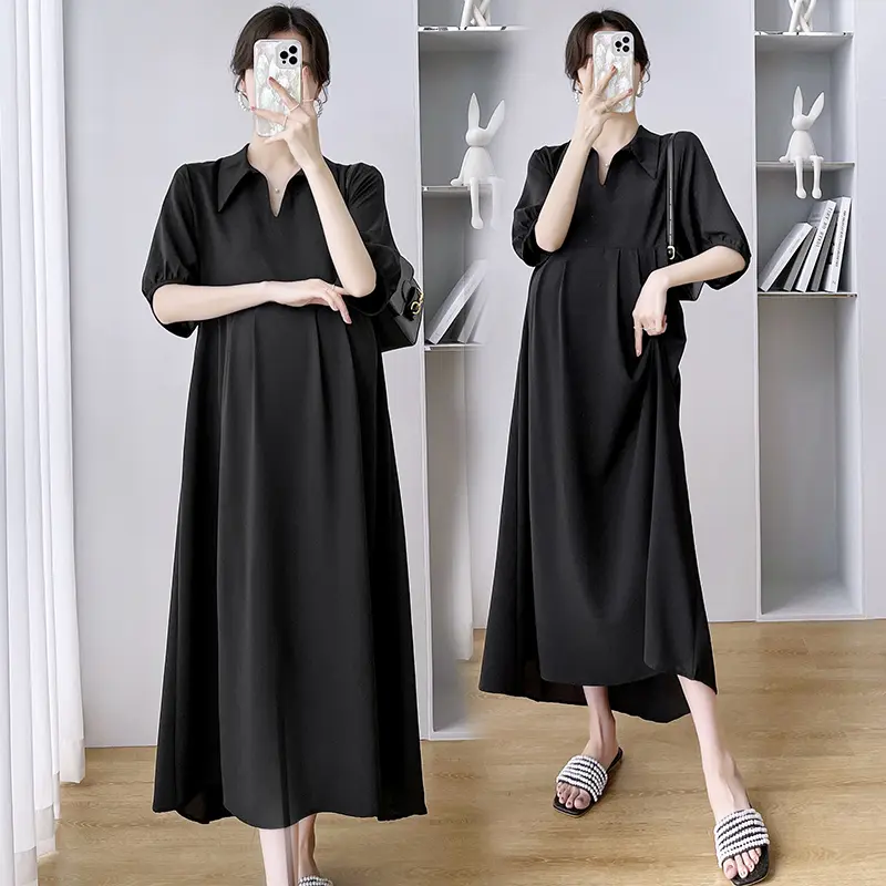 T70076# Women Pregnant Dresses A Line Maxi Dress Short Sleeve Womens Dresses Summer Slim New Arrival Pregnant Women Pregnancy Clothes Pregnant Woman Clothes