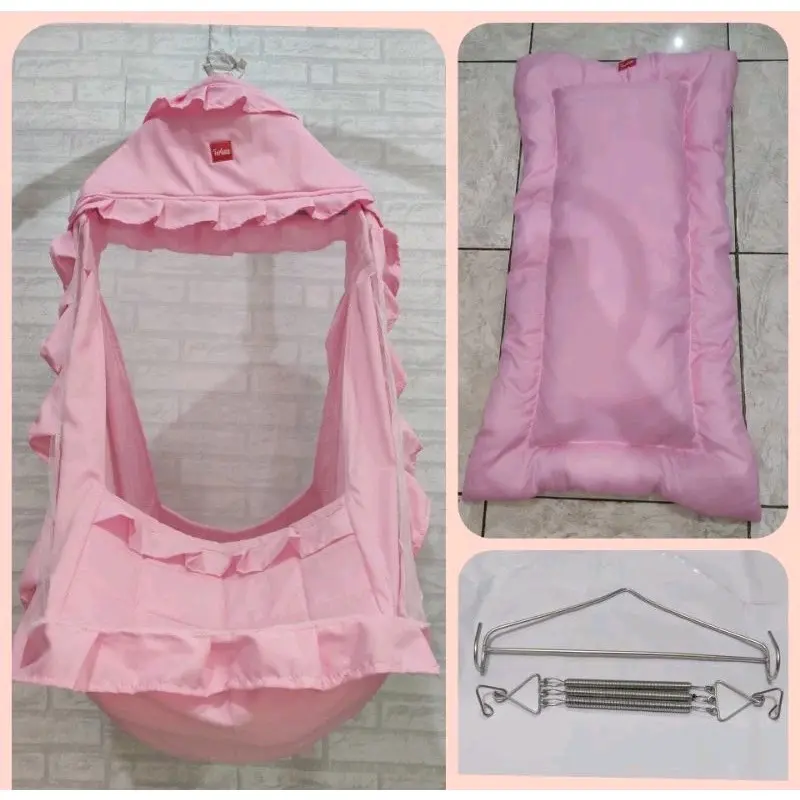 ayunan kelambu ayunan motif 5in1  set lengkap per  hanger segitiga besi 5