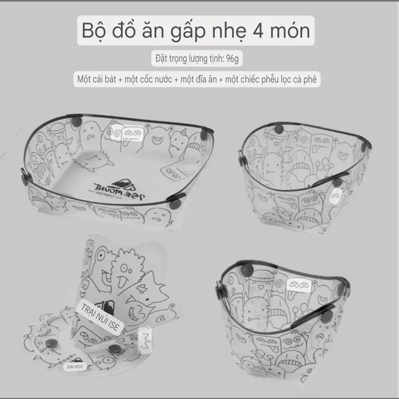 Bát Đĩa Gấp Gọn Cắm Trại Dã Ngoại Ngoài Trời 2