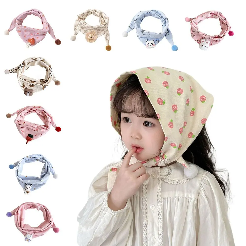 Fashion Bib Thermal Neck Warmer Thickening Snap Fastener Boys Girls Knitting Scarf Cartoon Neckerchief Children Kids Winter Scarves Autumn Winter