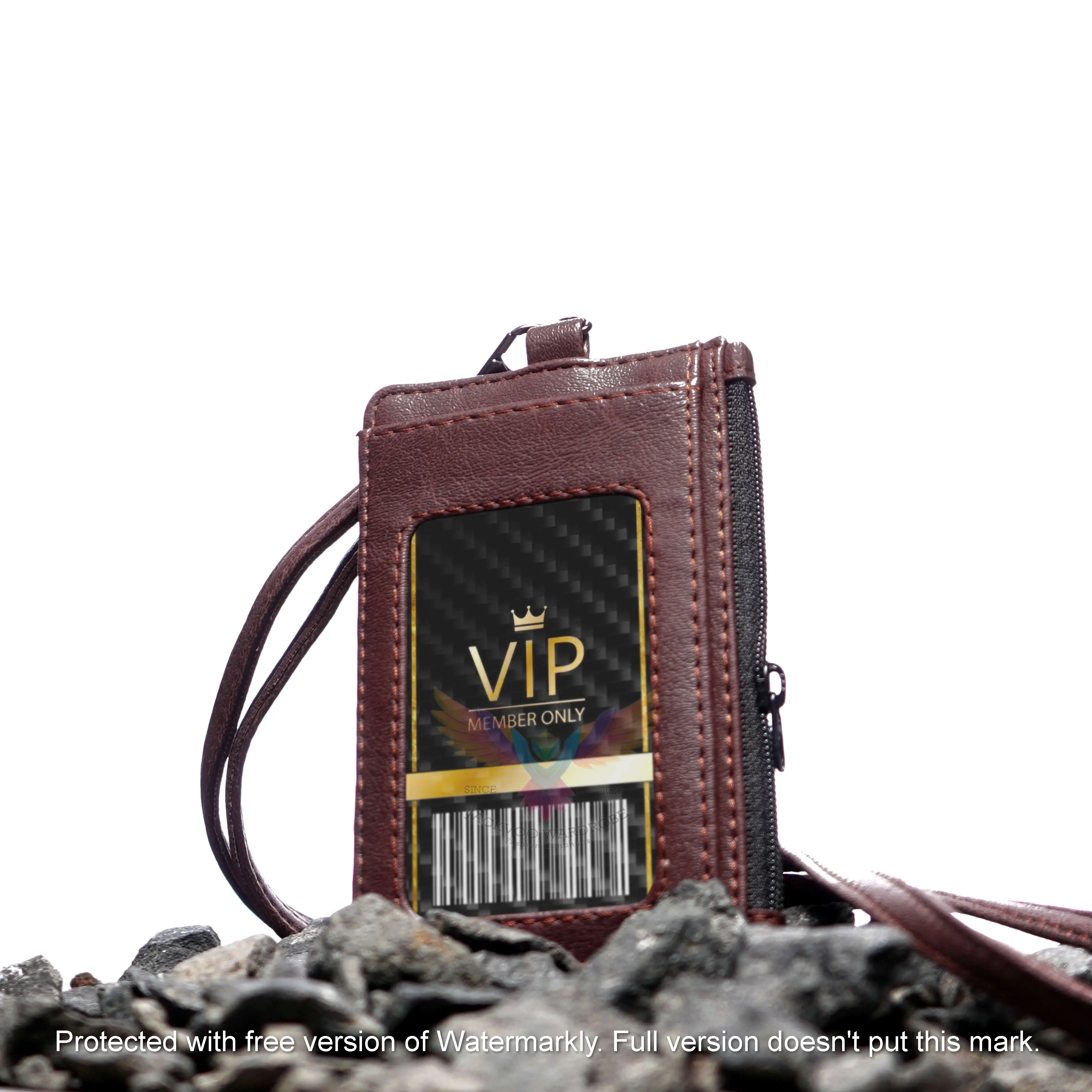 MELUWE - NAME TAG KULIT RESLETING ZIPPER MULTIFUNGSI 8 SLOT KARTU