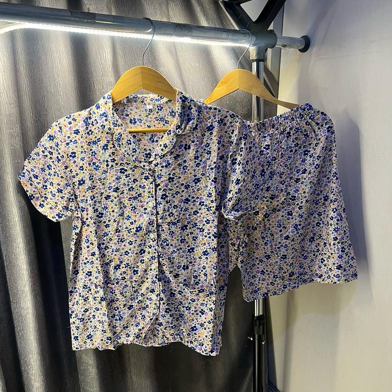Piyama Baju Tidur Adem Premium Wanita Blupiyama Celana Pendek Lengan Pendek Musim Panas Katun Rayon - Setelan 5