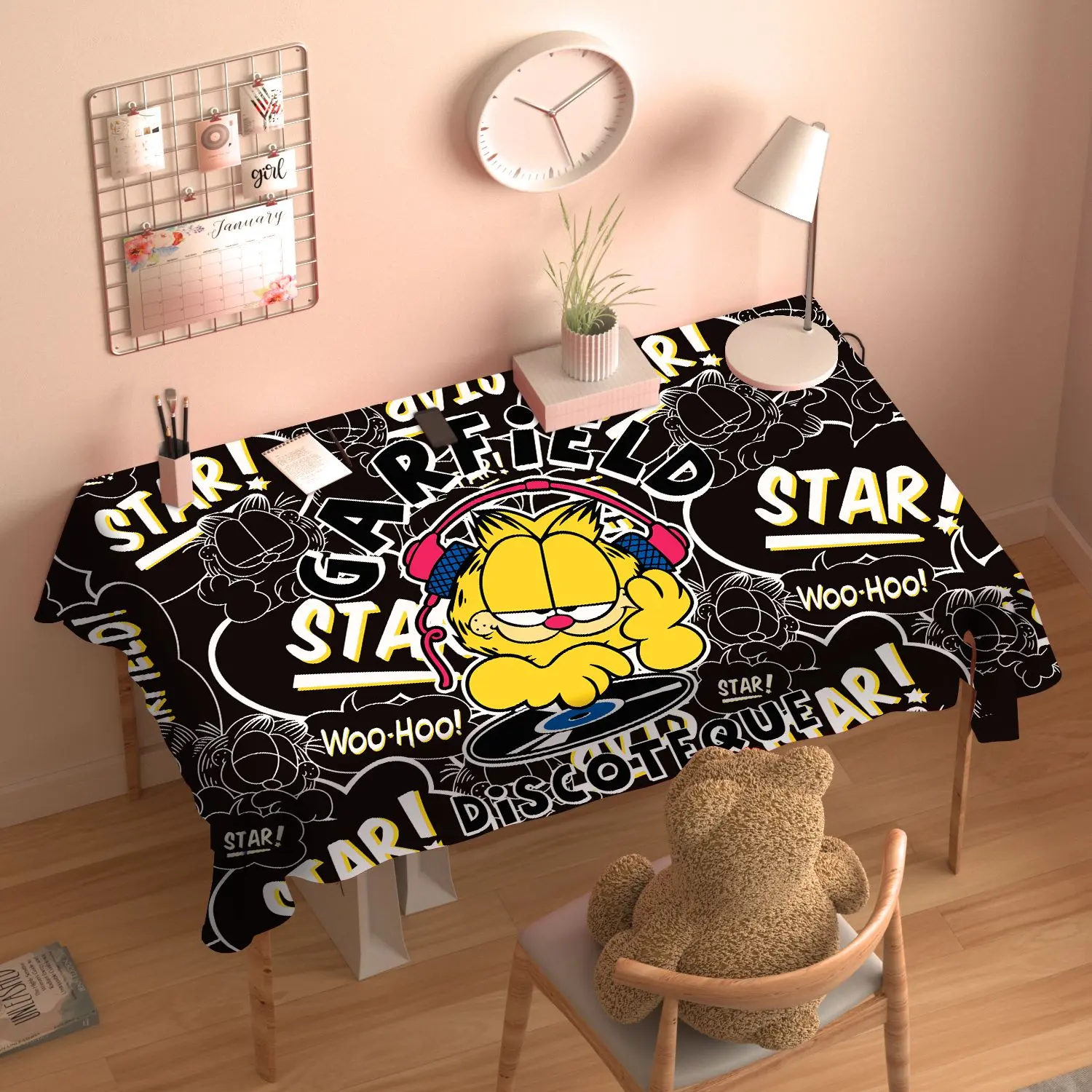 Dust Cloth Kitty Tablecloth Washed Tablecloth Dormitory Desk Tablecloth and Coffee Table Cloth Tablecloth