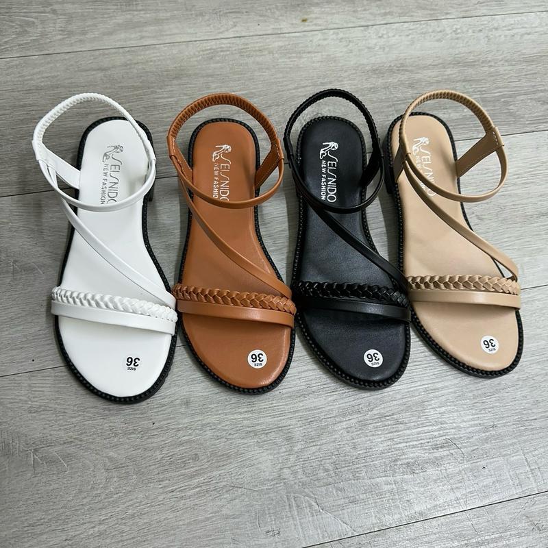 Giày Sandal Bính da mềm quai hậu chéo cho nữ - Shoes