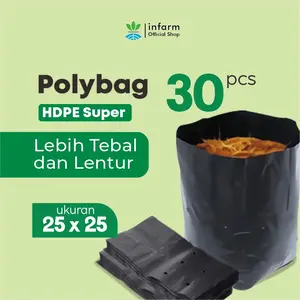 INFARM - Polybag Tanaman 30 Pcs - Ukuran 25x25 Pot Tanaman Tebal Infarm Tanaman Hitam Media Tanam Plastik Polybag Persemaian Pembibitan Polybag Pertanian Hortikultura Polybag Untuk Sayuran Buah Bunga Pohon Polybag Tebal Berbagai Ukuran Polybag Murah