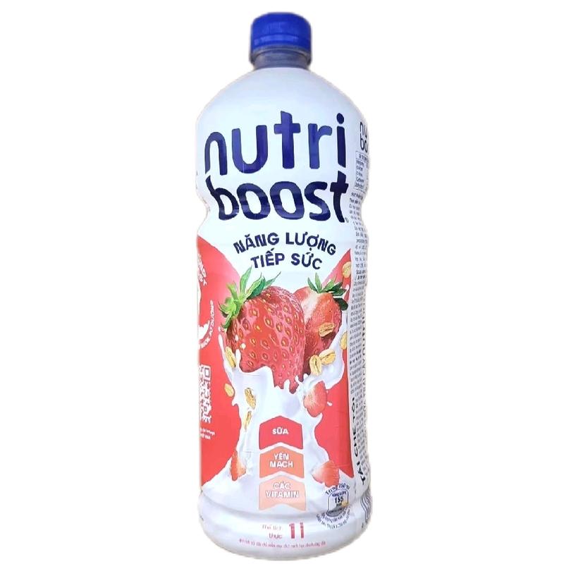   combo 2 chai   Nước trái cây sữa Nutriboost vị cam - dâu chai 1lít 