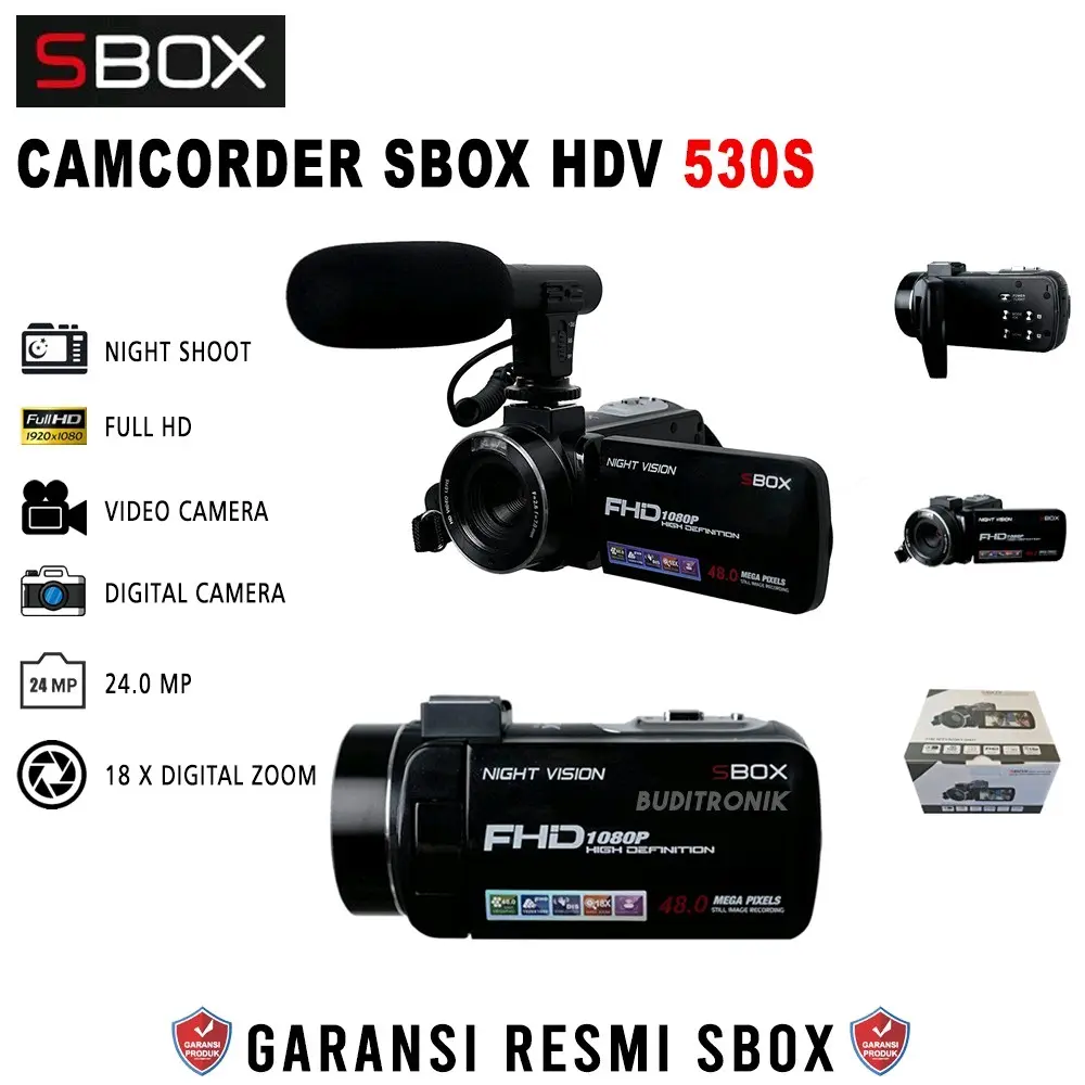 Handycam Sbox 24Mp Full HD With Microphone Sbox S530 / CAMCORDER SBOX