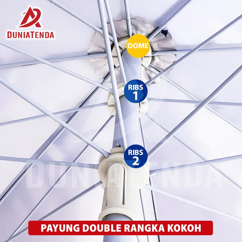 DT Payung Tenda Payung Jualan Payung Jumbo 260 cm Rangka Double Kain 2 Lapis Anti UV Anti Angin Payung Pantai Bazar 2