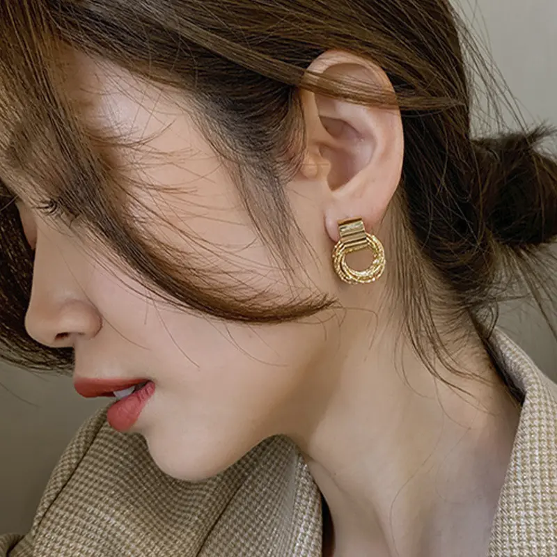 RRN 141 Anting Wanita Tusuk Persegi Hias Women Earrings Korea Aksesoris Fashion Jewellery