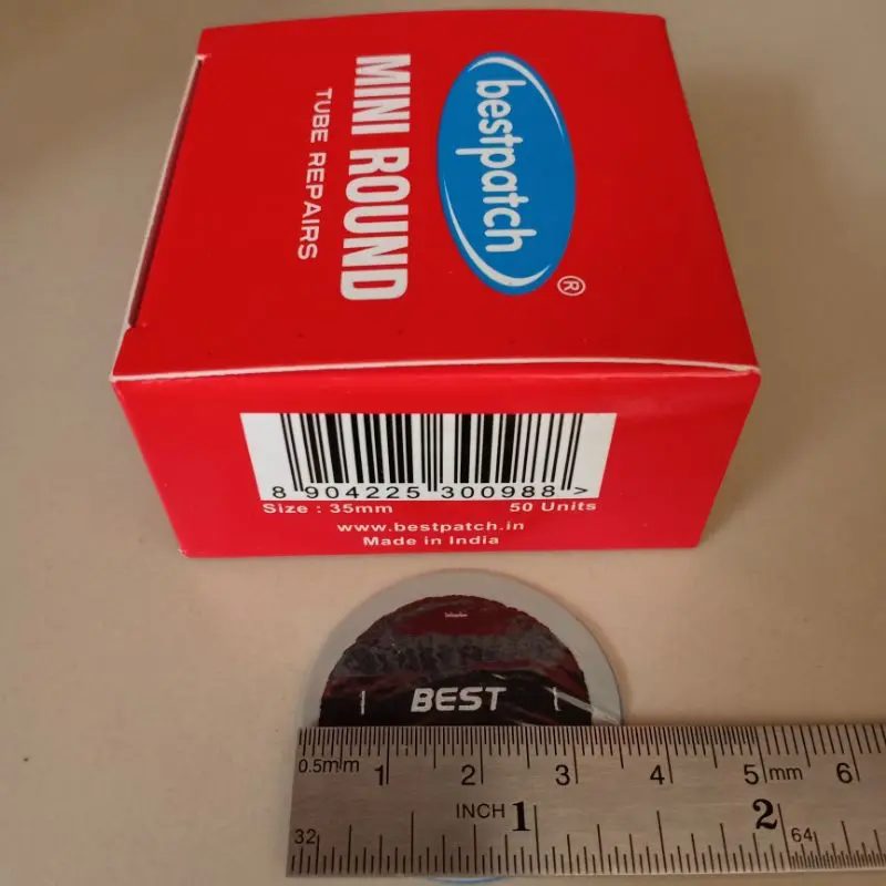 Bestpatch Mini Round 35mm 1 Box isi 50pcs - Karet Tambal Ban Dalam Best Patch 4