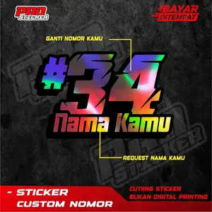Stiker cutting nomor star balap bisa ganti nama dan nomor sesuai kesukaan kamu Car