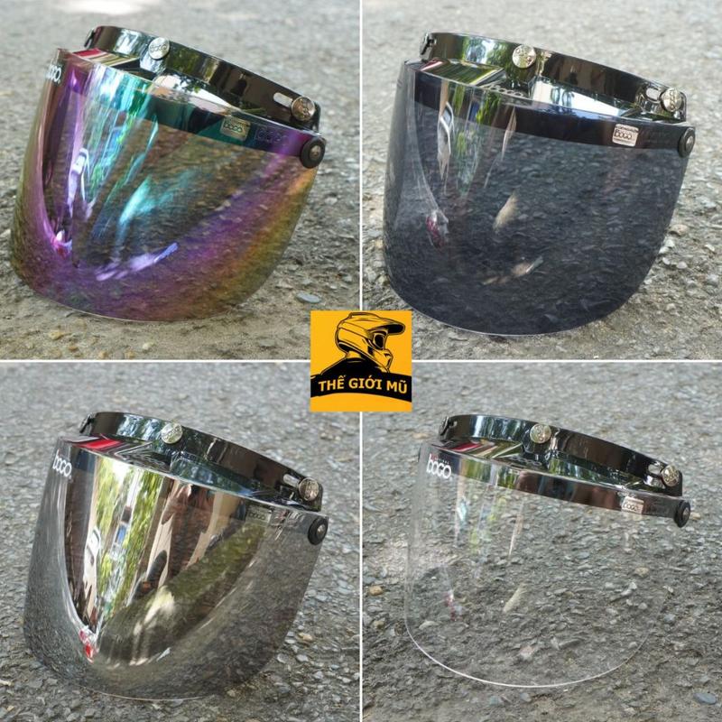 Kính BoGo V2 Malysia gắn nón sơn mũ nửa đầu 3 4 chống UV Chống mờ chính hãng