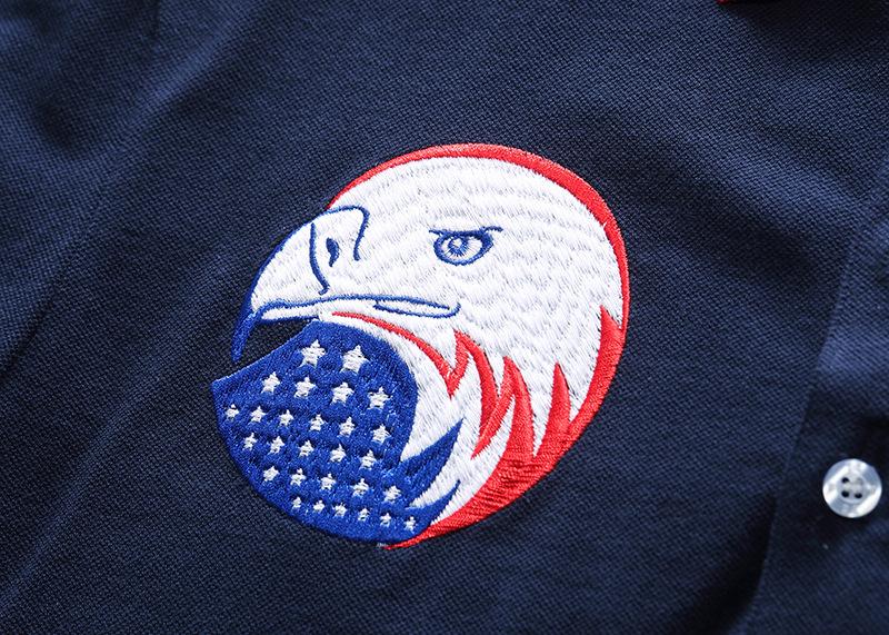 Product Introduction of New Arrivals Oversized Polo T Shirt Men Short Sleeved California of USA Embroidery White Eagle Golf Wear Collar T-shirt Plus US Size XS-7XL 18