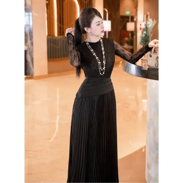 MAY Set Váy Nữ M154 Đen – Set Đầm Ren Peplum Thiết Kế Sang Chảnh Chuẩn MAY