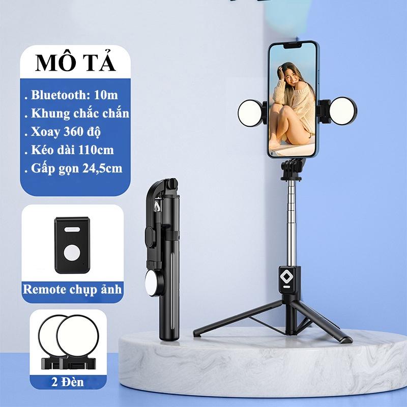  Gậy chụp ảnh 3 chân B11S thế hệ mới có đèn led trợ sáng Gậy selfie chụp hình bluetooth điều khiển từ xa xoay nhiều góc độ Phụ Kiện 