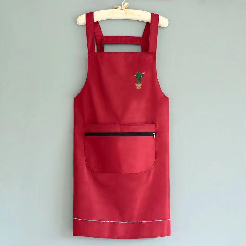 Product Introduction of Waterproof Oilproof Apron with Zipper Home Kitchen Apron Large Pocket Fashion Abrasion Resistant Workwear 12