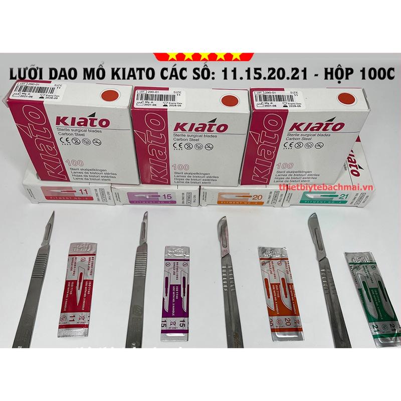 Hộp 100 Lưỡi Dao Mổ Số 11, 15, 20, 21 - Chính Hãng KIATO - Ấn Độ 0