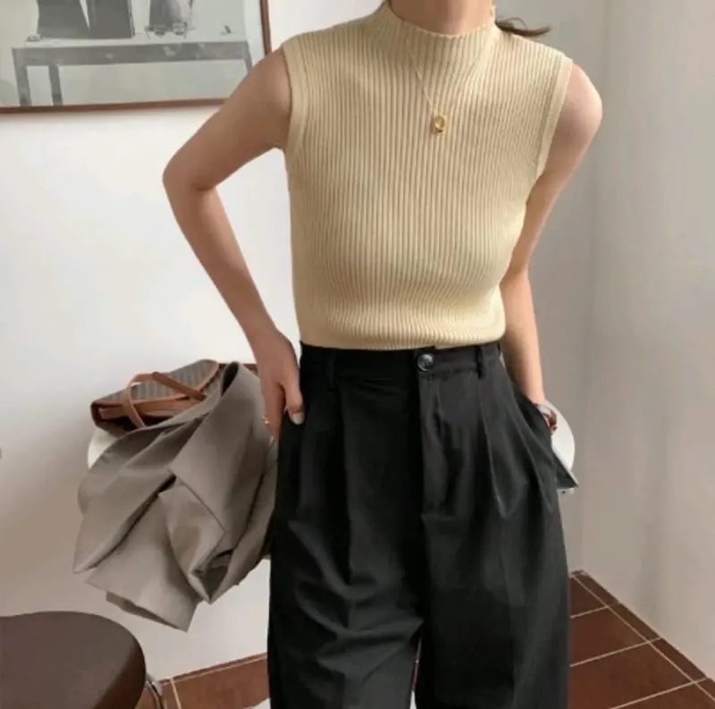 BEST SELLER - BAJU ATASAN RIB CLARESTA KNIT LEHER TINGGI UKURAN (S/L/XL) - BAJU RAJUT WANITA TANPA LENGAN - MANSET LEKBONG - INNER MANSET DALEMAN HIJAB - MANSET PREMIUM / MANSET TERMURAH 2