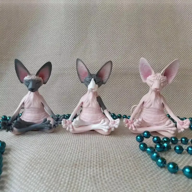 Tượng Nhỏ Mèo Phật Sphynx, Thiết Kế Kỳ Lạ Thích Hợp Để Thiền Định, Yoga Và Trang Trí, Tác Phẩm Nghệ Thuật, Thích Hợp Cho Ngoài Trời Và Sân Vườn, Tượng Nhỏ Decor Decor Phòng 2