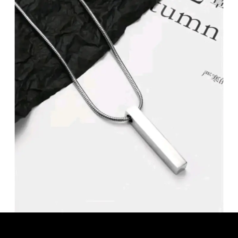 kalung simpel pria wanita balok singgel ukir nama titanium anti karat terlaris Aksesoris Elegan Hadiah kalung  al 3