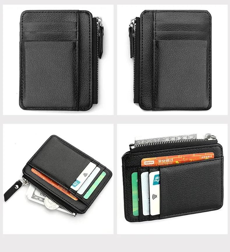 Product Introduction of Dompet Kad Kredit, Saiz Mini, Pemegang Kad ID, Untuk Lelaki, Saiz Kecil, Lengan Nipis, Penutupan Zip, Dompet Syiling Pendek 9