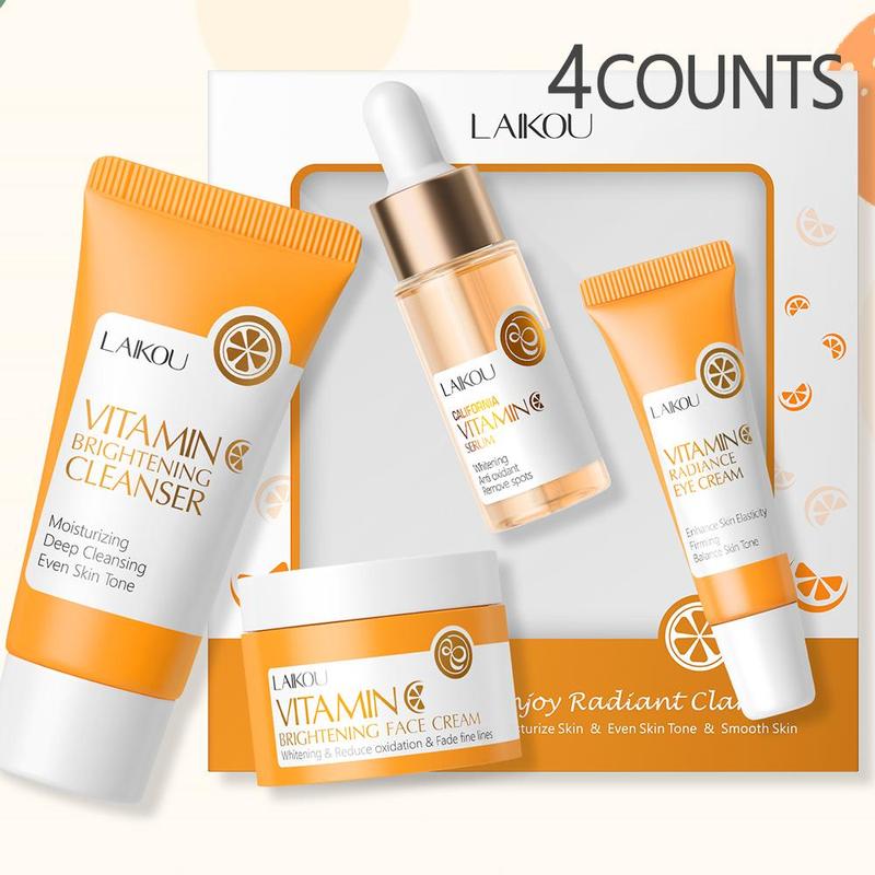 Vitamin C Comfort Skin Care Kit, Including Serum & Eye Cream & Face Cream, Hydrating Nourishing Skincare Kit for Women & Men, Summer Gift, Moisturize 2