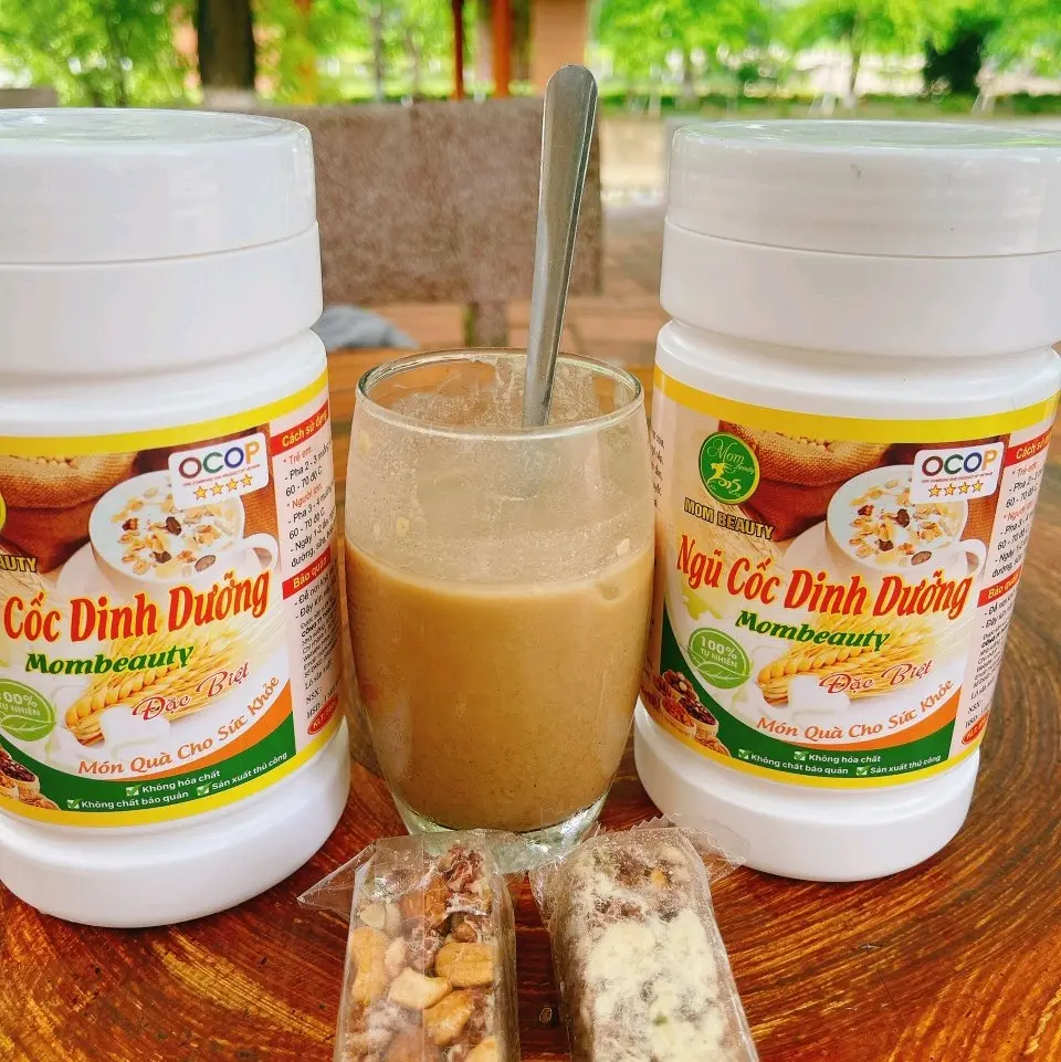 ngũ cốc dinh dưỡng lợi sữa cho mẹ bầu và phát triển não bộ bé.va cho người gầy yếu chán ăn muốn bổ sung dinh dưỡng hàng ngày