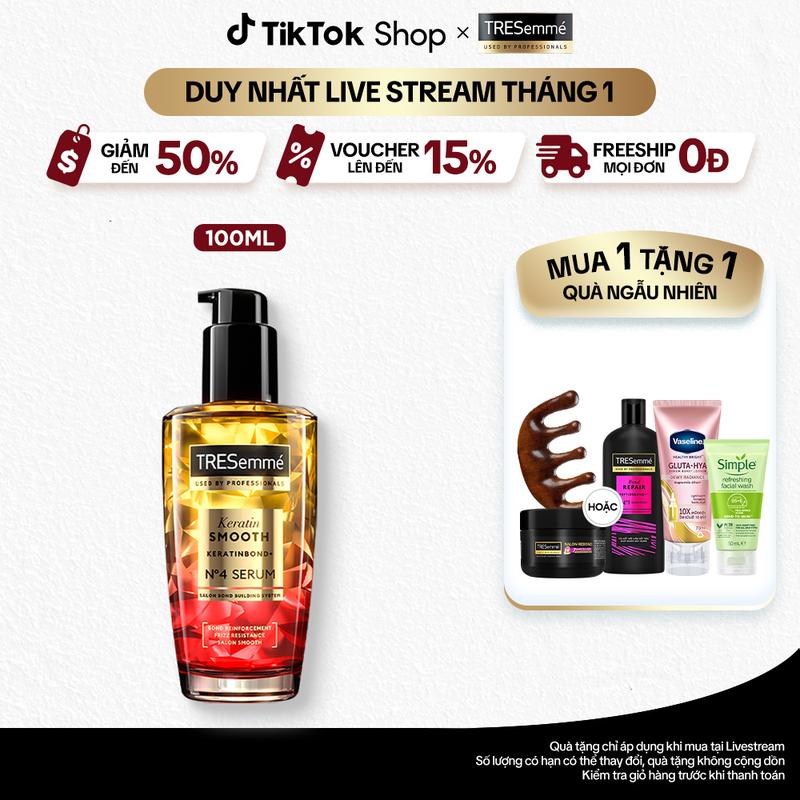   1  Serum Dưỡng Tóc Tạo Kiểu TRESemmé Với Tinh Dầu Marula & Keratin Hỗ Trợ Tóc Vào Nếp Suôn Mượt - Phù Hợp Cho Mọi Loại Tóc 100ml 