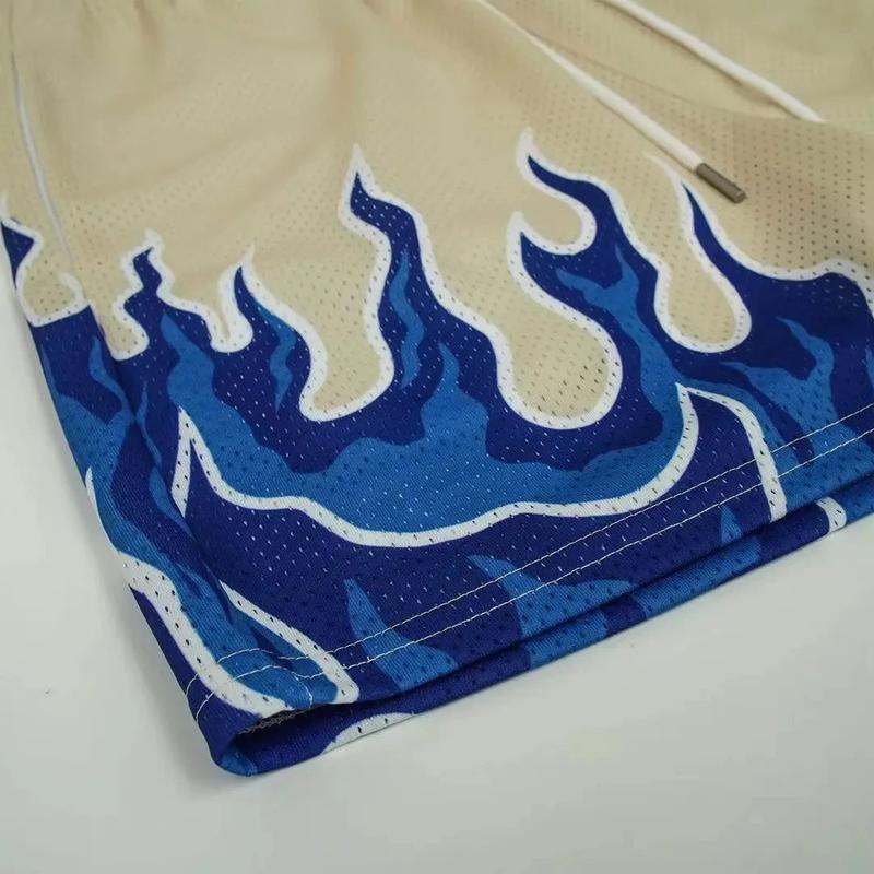 Product Introduction of Kinetic Shorts for Men, Fashion Brand Flame Shorts for Fitness Running Basketball Mesh Quick Dry Casual Summer 15