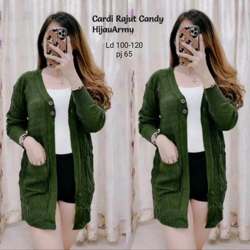outer Rajut cardy Candy Kancing 3