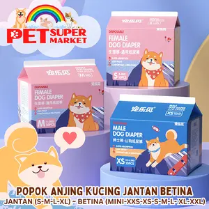 PET DIAPER ANJING KUCING MALE FEMALE DISPOSABLE DIAPER PAD POPOK SEKALI PAKAI HEWAN PELIHARAAN JANTAN BETINA