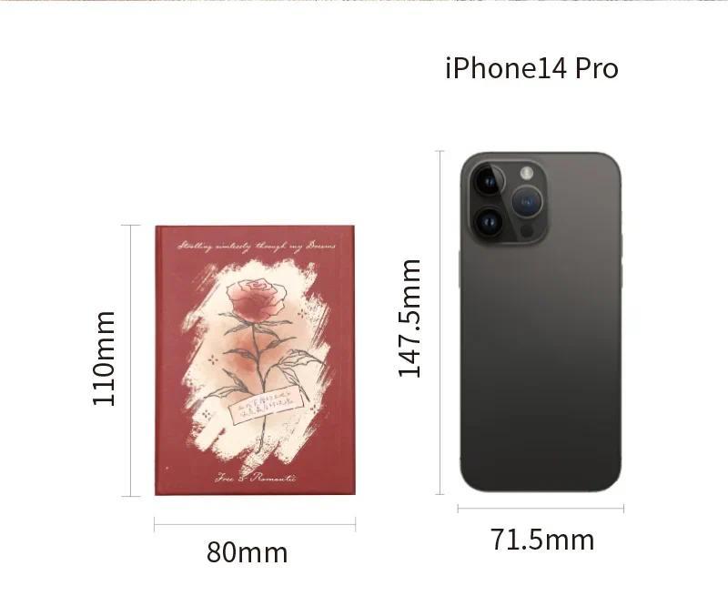 Product Introduction of JIANWU 160 Pages/book Free Romance Series A7 Vintage Flower Mini Pocket Notebook Creative DIY Student Supplies Stationery 16