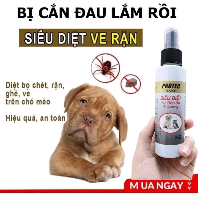 Xịt diệt ve rận bọ chét cho chó mèo PROTEC NANO