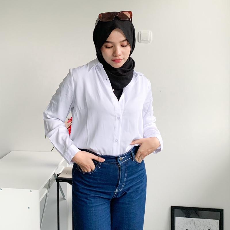 Kanya Polos Part 1 Kemeja Rayon Twill Polos Wanita 2