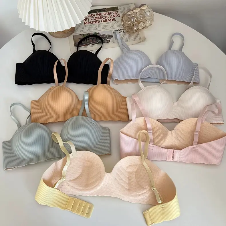 Sét 3 ÁO lót nữ su non mềm MK đệm 1.5cm thông hơi không hằn viền không gọng Bra Nhung Women áo Top KING SHOP -- combo 3 áo ngực A5277 4
