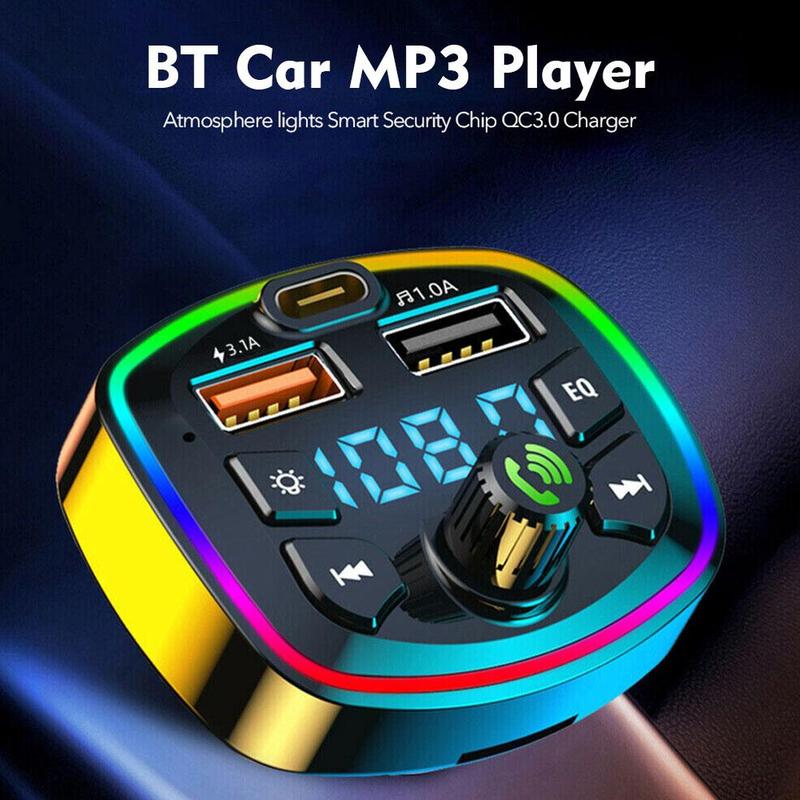 Product Introduction of Car Hands-Free Bluetooth-compaitable 5.0 FM Transmitter Car Charger USB Audio Kit Receiver J5N2 35