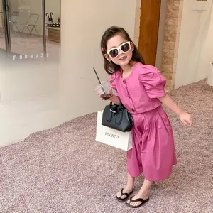 Setelan anak perempuan usia 1-8 tahun KIA SET crop top Katun Parsel