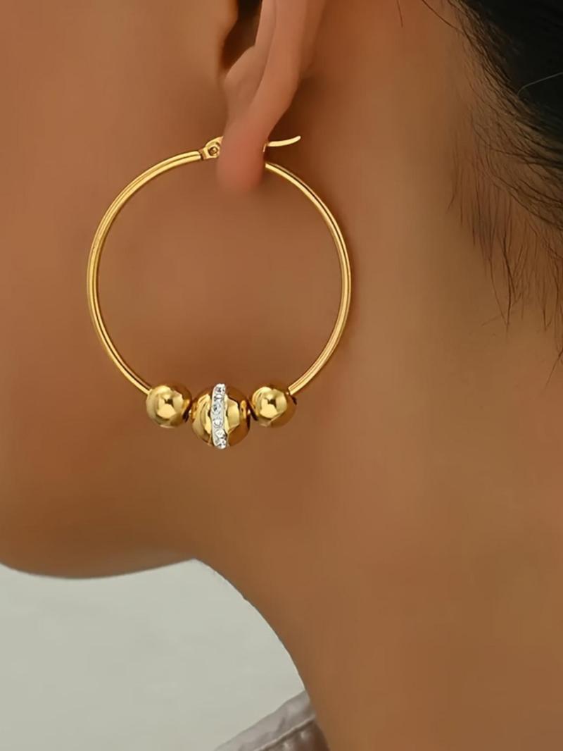 Product Introduction of Minimalist Temperament Hoop Earrings, Fashionable Earrings for Women & Girls, Trendy All-match & Exquisite Jewelry for Birthday Gift 2